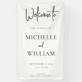 Eenvoudig elegant script bruiloft Welkom Spandoek (Verticaal)