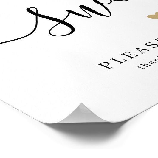 Eenvoudig elegant script bruiloftsliefde is zoet t poster (Hoek)