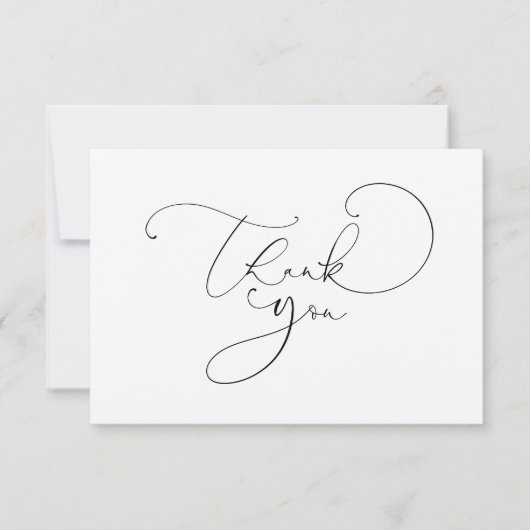 Eenvoudig Elegant Script Calligraphy Dankuwel (Voorkant)