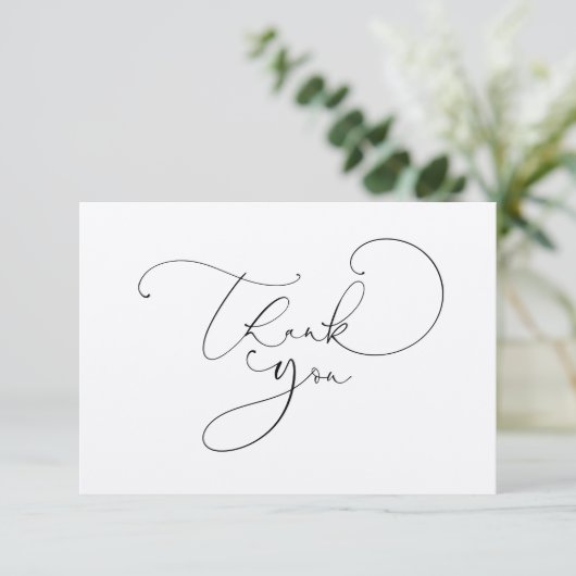 Eenvoudig Elegant Script Calligraphy Dankuwel (Staand voorkant)
