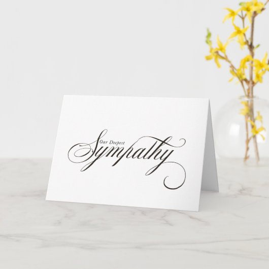 Eenvoudig Elegant Script Condoleance Sympathy Card Kaart (Gele Bloem)