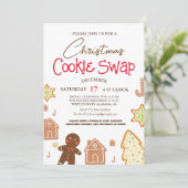 Eenvoudig Elegant Script Cookie Swap Kerstfeest Kaart (Staand voorkant)