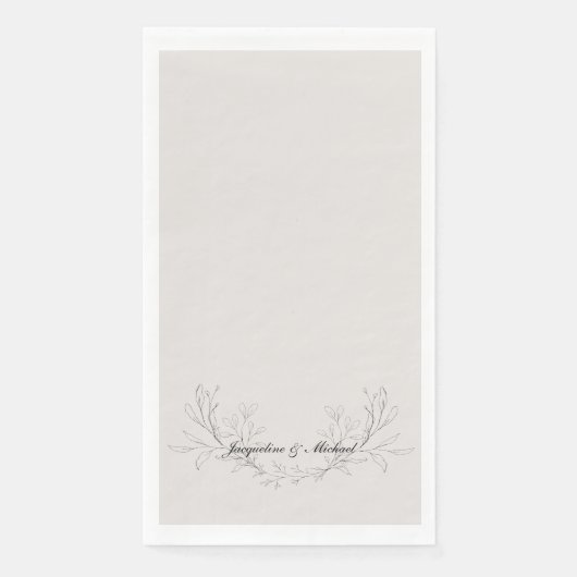 Eenvoudig elegant script cram Wedding Servet (Voorkant)