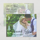 Eenvoudig Elegant Script Custom Photo Weddenschap  Briefkaart (Voorkant / Achterkant)
