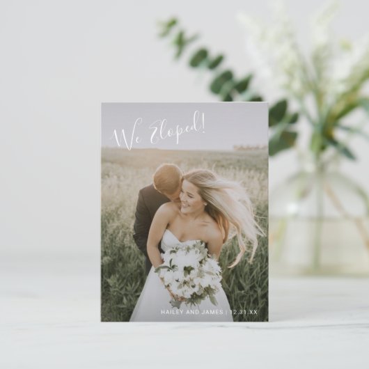 Eenvoudig elegant script dat we hebben verwijderd  aankondigingskaart (Staand voorkant)