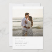 Eenvoudig Elegant Script Foto bruiloft QR-code Save The Date (Voorkant)