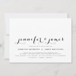 Eenvoudig Elegant Script Foto Modern Bruiloft Uitn Kaart