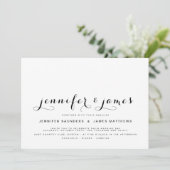 Eenvoudig Elegant Script Foto Modern Bruiloft Uitn Kaart (Staand voorkant)