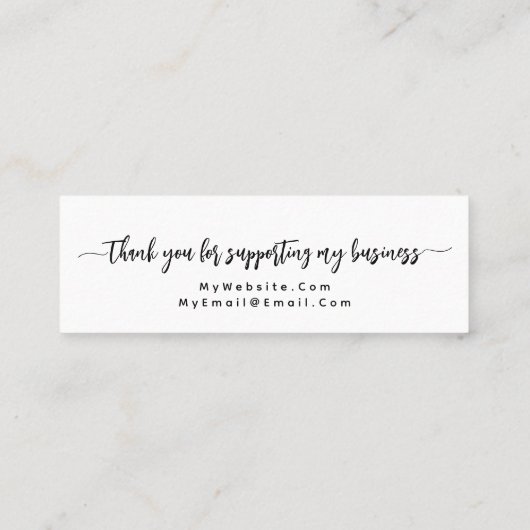 Eenvoudig elegant script gemaakt met Love Small Mini Visitekaartje (Achterkant)