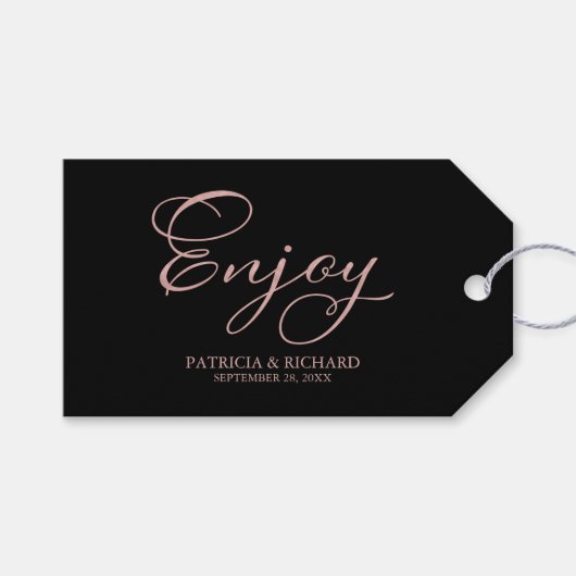 Eenvoudig Elegant Script Geniet van bruiloft gunst Cadeaulabel (Voorkant (Horizontaal))