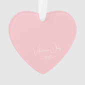 Eenvoudig Elegant Script gepersonaliseerd roze har Ornament (achterkant)