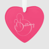 Eenvoudig Elegant Script Gepersonaliseerd Roze Ker Ornament (voorkant)