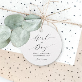 Eenvoudig Elegant Script Geslacht Onthullen Partij Bedankjes Labels