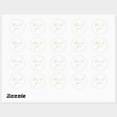 Eenvoudig Elegant Script Goud en Wit Dank u Ronde Sticker (Vel)