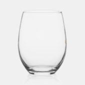 Eenvoudig Elegant Script Goud Monogram Bruiloft Wijnglas Zonder Voet (Rechts)