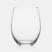 Eenvoudig Elegant Script Goud Monogram Bruiloft Wijnglas Zonder Voet (Links)