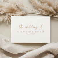 Eenvoudig Elegant Script Ivory Tan Wedding