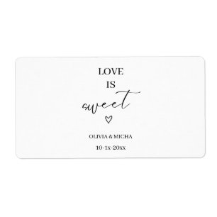 eenvoudig elegant script Liefde is zoet huwelijksg Etiket