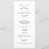 Eenvoudig Elegant Script Minimalist Classic Weddin Programma (Achterkant)