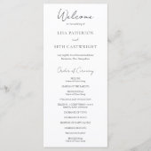 Eenvoudig Elegant Script Minimalist Classic Weddin Programma (Voorkant)