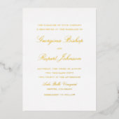 Eenvoudig Elegant Script Minimalist Weddenschap Folie Uitnodiging (Voorkant)