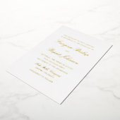 Eenvoudig Elegant Script Minimalist Weddenschap Folie Uitnodiging (Gedraaid)