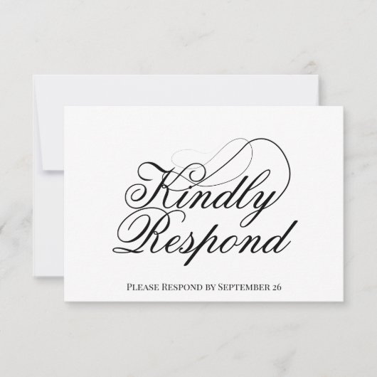 Eenvoudig Elegant Script Minimalist Weddenschap RSVP Kaartje (Voorkant)
