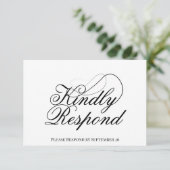 Eenvoudig Elegant Script Minimalist Weddenschap RSVP Kaartje (Staand voorkant)