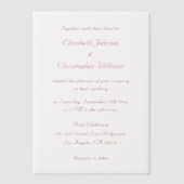 Eenvoudig Elegant Script Modern Wedding Invitation Vellum Uitnodigingen (Voorkant)