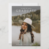 Eenvoudig Elegant Script Naam Foto Afstuderen Kaart (Voorkant)