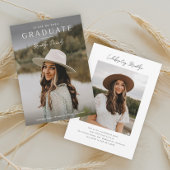 Eenvoudig Elegant Script Naam Foto Afstuderen Kaart