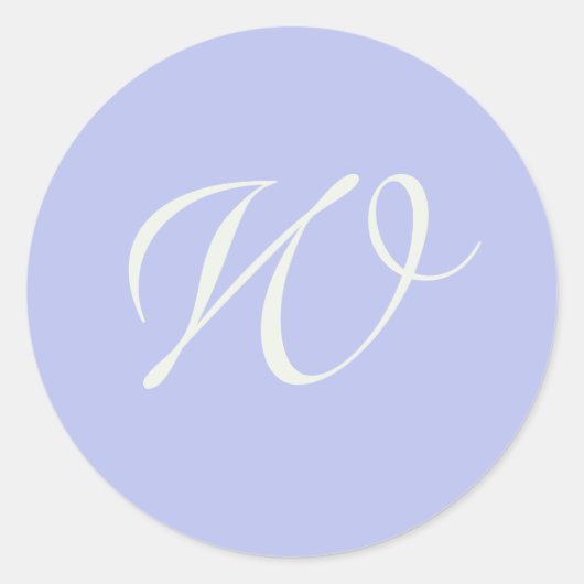 Eenvoudig Elegant Script Pastel Initiaal Envelope  Ronde Sticker (Voorkant)