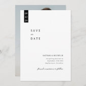 Eenvoudig Elegant Script Photo Monogram Weddenscha Save The Date (Voorkant / Achterkant)