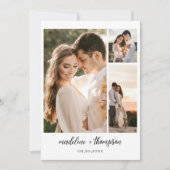 Eenvoudig Elegant Script Photo QR Code Weddenschap Kaart (Voorkant)