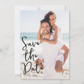 Eenvoudig Elegant Script Photo Wedding Save The Date (Voorkant)