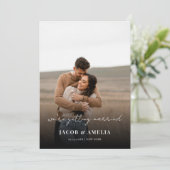 Eenvoudig Elegant Script Photo Wedding Save The Date (Staand voorkant)