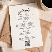 Eenvoudig Elegant Script QR Code Wedding Details