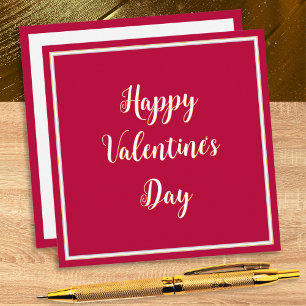 Eenvoudig Elegant Script Red Happy Valentine's Day Feestdagenkaart