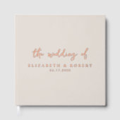 Eenvoudig Elegant Script Roos Gold Foil Wedding Gastenboek (Voorkant)