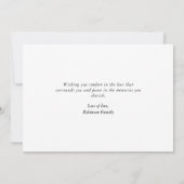 Eenvoudig Elegant Script Sympathy Card Aankondiging (Achterkant)