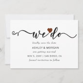 Eenvoudig elegant script terracotta hart dat we do save the date (Voorkant)