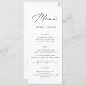 Eenvoudig Elegant Script Trouwvoer Menu (Voorkant / Achterkant)