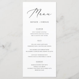 Eenvoudig Elegant Script Trouwvoer Menu