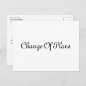 Eenvoudig Elegant Script Uitstel bruiloft Aankondigingskaart (Voorkant / Achterkant)