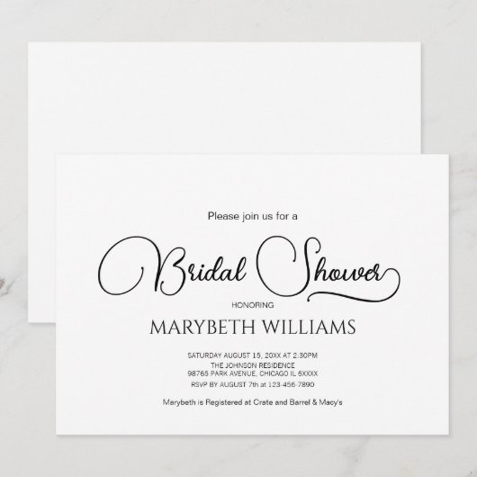 Eenvoudig Elegant Script-Vrijgezellenfeest Kaart (Voorkant / Achterkant)