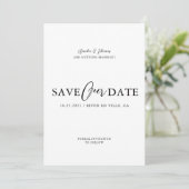 Eenvoudig Elegant Script Weddenschap Save The Date (Staand voorkant)
