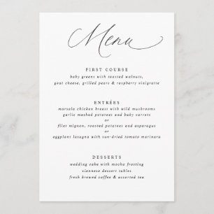 Eenvoudig Elegant Soft Calligraphy Wedding Menu