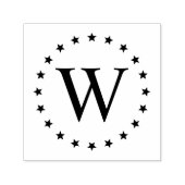 Eenvoudig Elegant Star Lijst Single Initiaal Monog Zelfinktende Stempel (Design)