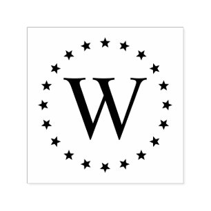 Eenvoudig Elegant Sterrenframe Enkele Initiële Mon Zelfinktende Stempel