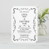 Eenvoudig Elegant Swirl Modern Flourish Wedding Kaart (Staand voorkant)